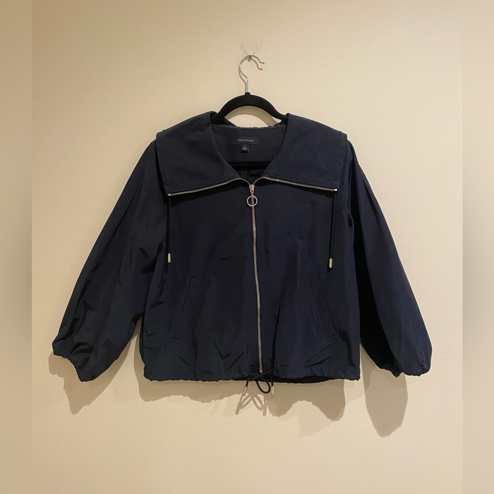 Ann Taylor  Navy Anorak Windbreaker